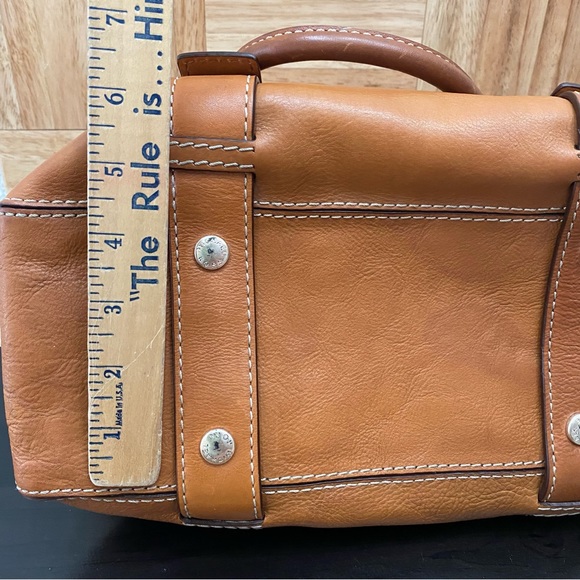 MICHAEL Michael Kors Brookville Update Cognac Brown Leather Medium Bowling Bag - Picture 6 of 14